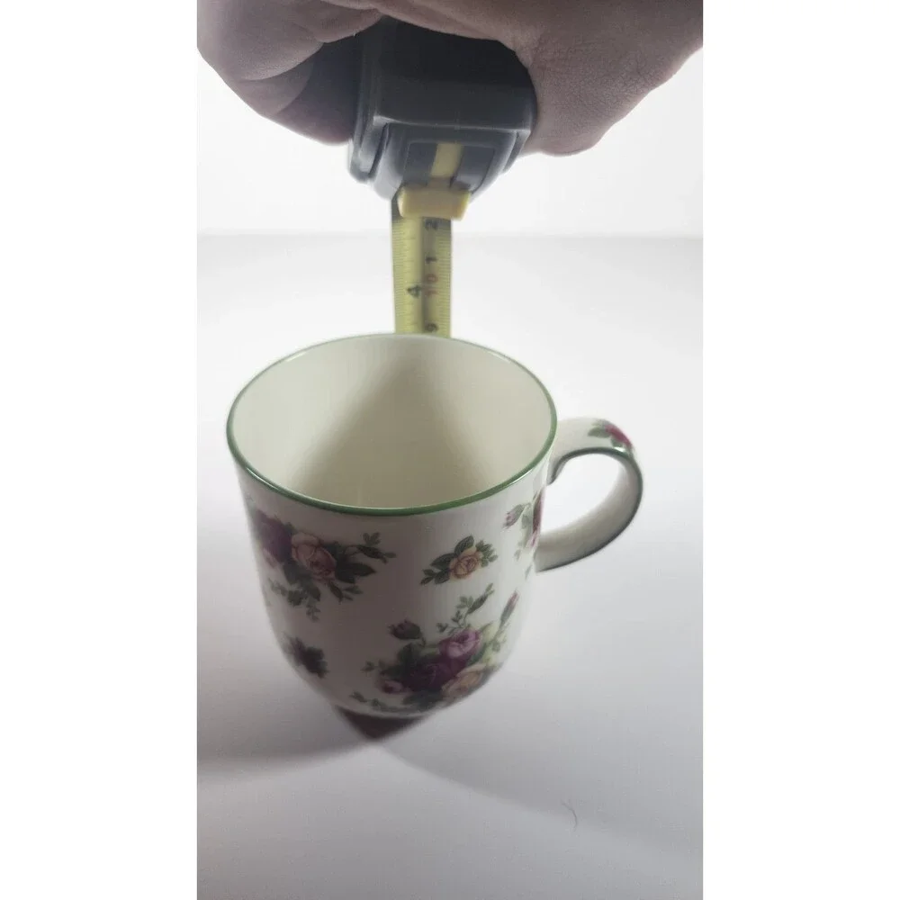 Royal Albert Old Country Roses Casual Classics Mug Green Rim Floral VTG EUC